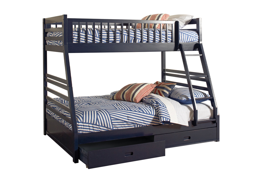 Transitional Twin/Full Navy Bunk Bed