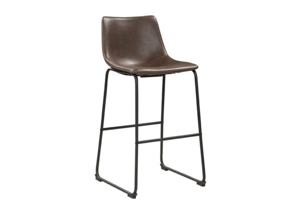 Two-Tone Armless Brown Leatherette Bar Height Stool Set