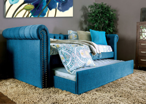 Upholstered Daybed w/Trundle - Teal