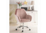 Velvet & Chrome Office Chair peach