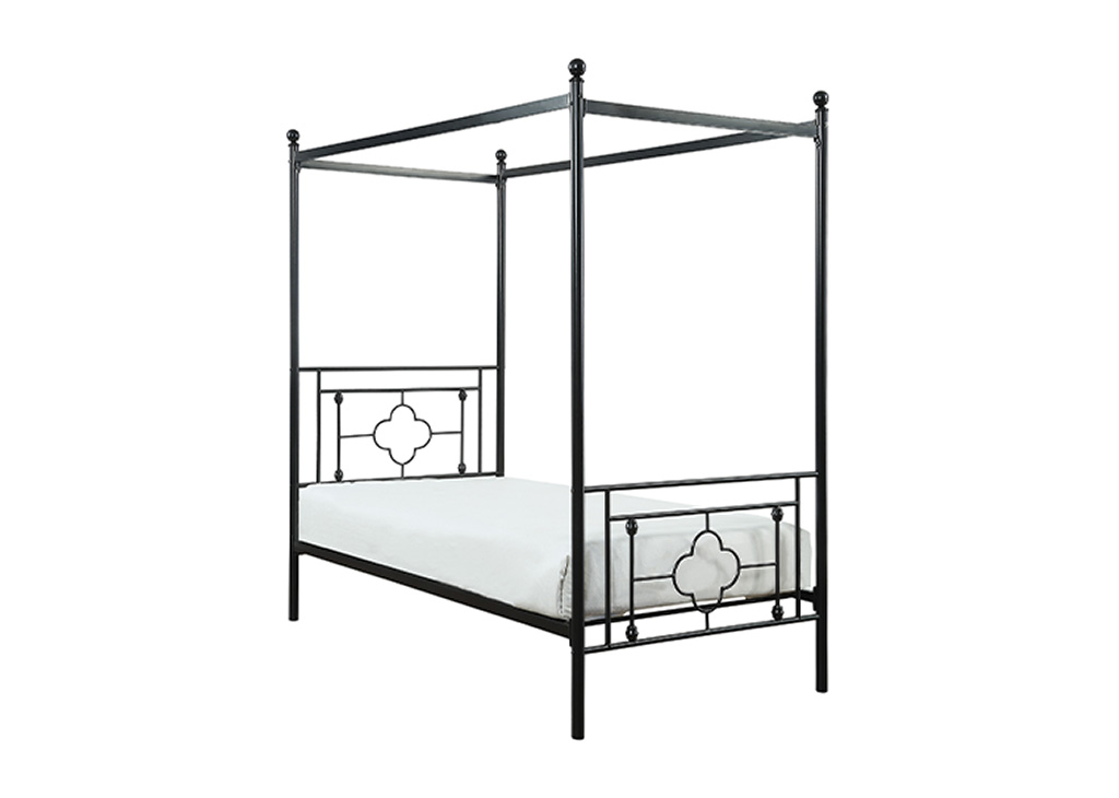 Vintage-Inspired Canopy Twin Bed Frame