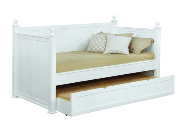 White Finish Daybed w/ Pull-Out Trundle