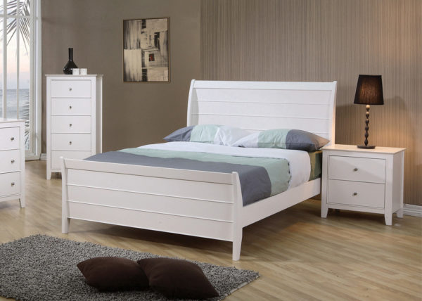 White Sleigh Youth Bed Frame