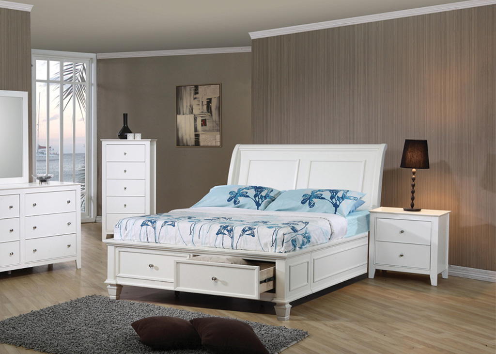 White Sleigh Youth Bed Frame