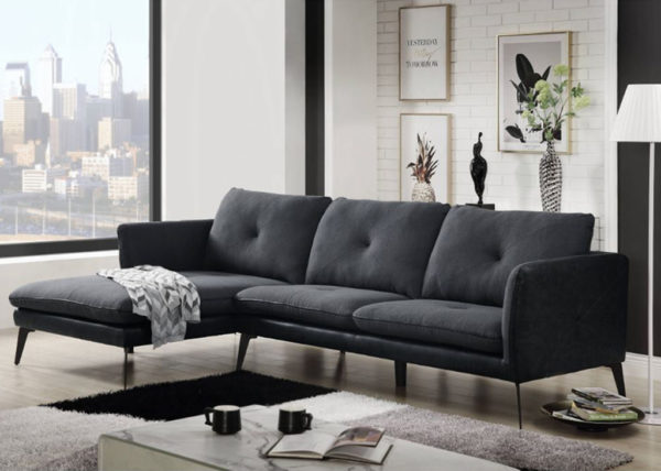 Contemporary Gray Reclining Sectional w/ Left Chaise