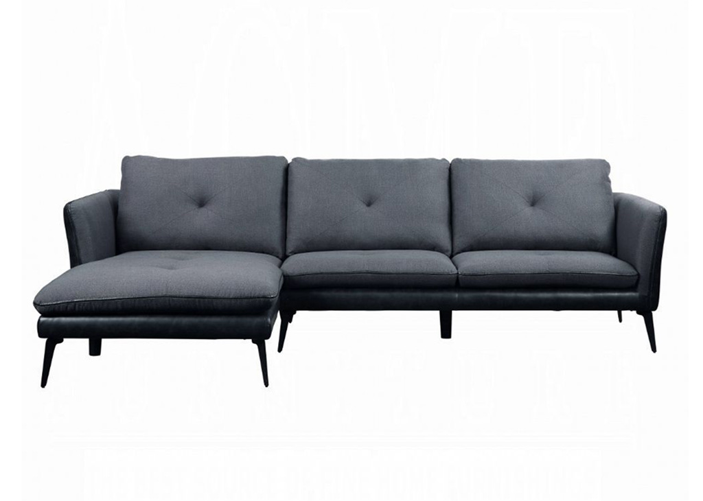 Contemporary Gray Reclining Sectional w/ Left Chaise