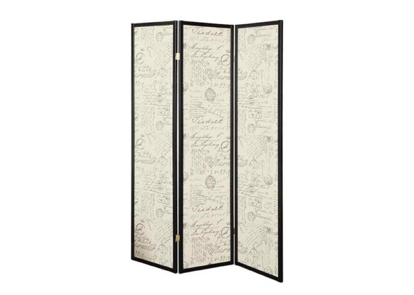 3-Panel French Script Room Divider