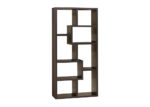 8-Shelf Geometric Bookcase - Brown