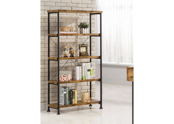 Antique Nutmeg & Black Finish Bookcase