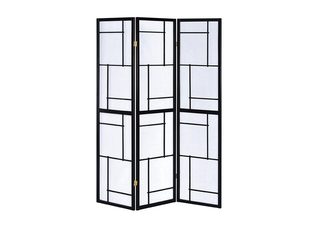 Black & White 3-Panel Room Divider