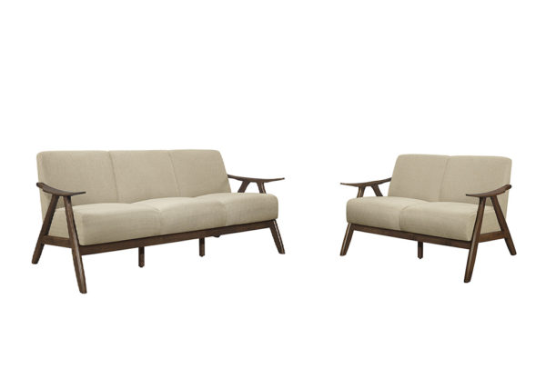 Mid-Century Upholstered Sofa & Loveseat