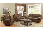 Brown Faux Suede Swivel Rocker Recliner