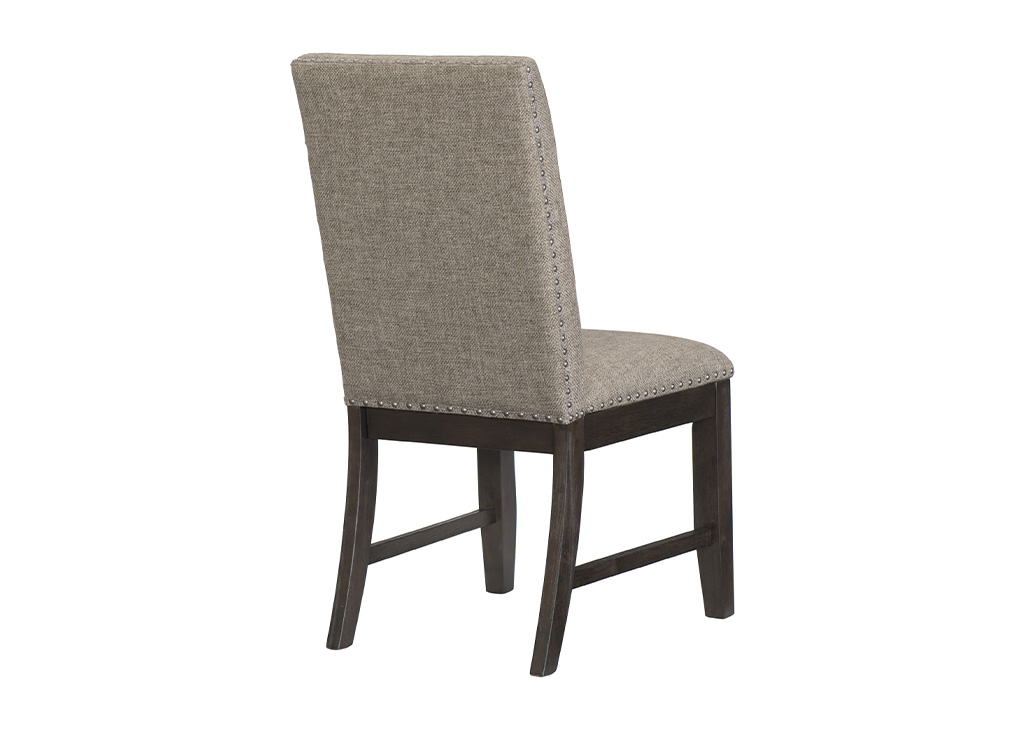 Brown Nailhead Accent Dining Chair Set