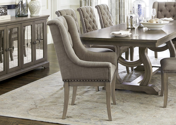 Button-Tufted Armchair Dining Set