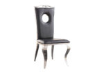Circular Glam Black & Chrome Dining Chair Set