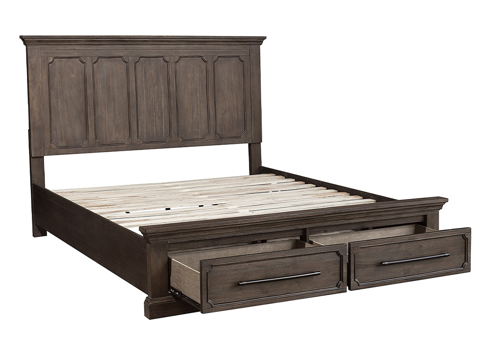 Classic Rustic Brown Queen Bed Frame