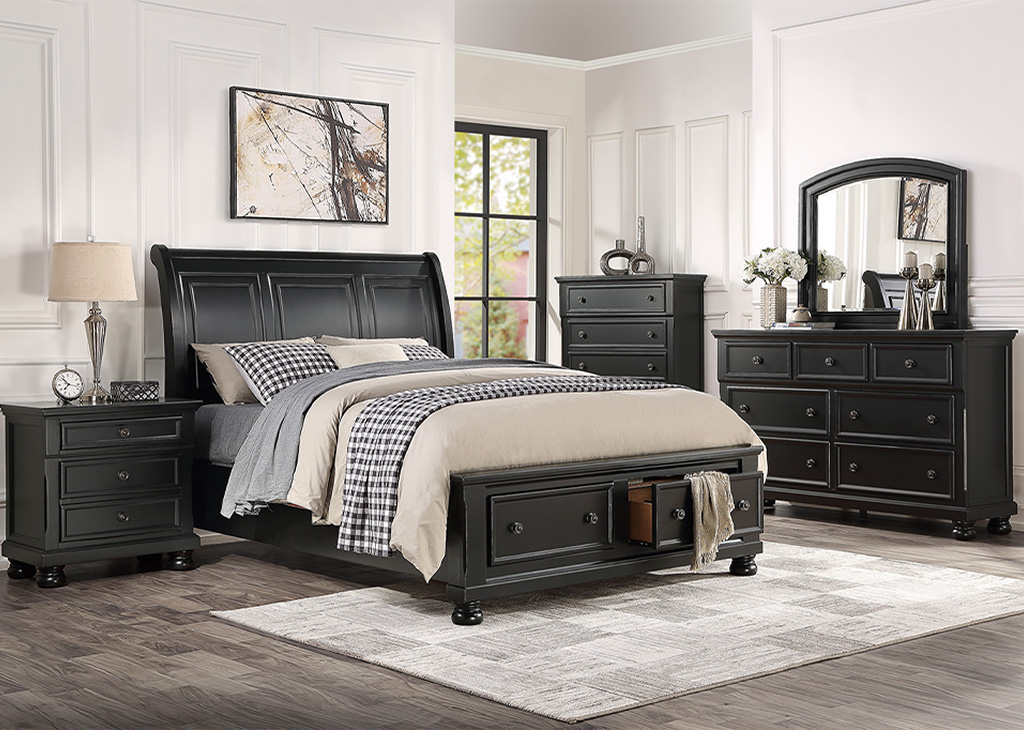 Classic Transitional Chest of Drawers - Black