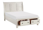 Classic Transitional Queen Sleigh Bed Frame - White