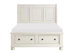 Classic Transitional Queen Sleigh Bed Frame - White