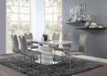 Contemporary Chrome-Finished Dining Chair Set