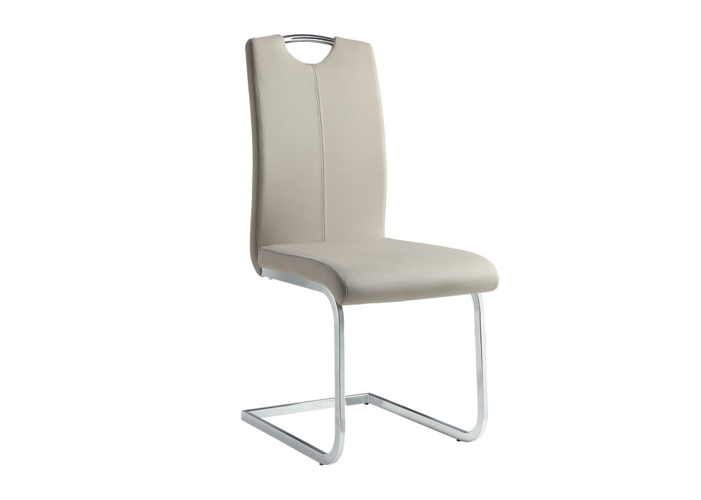 Contemporary Chrome-Finished Dining Chair Set