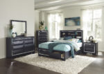 Contemporary Dark Blue & Chrome Dresser