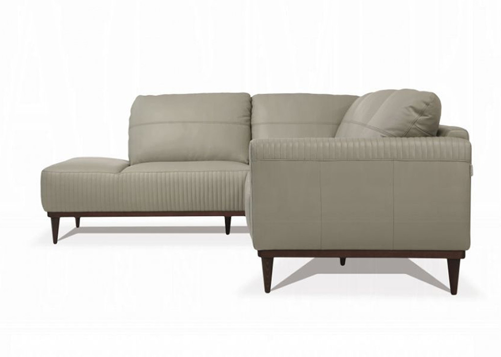 Contemporary Genuine Italian Leather Sectional - Light Green