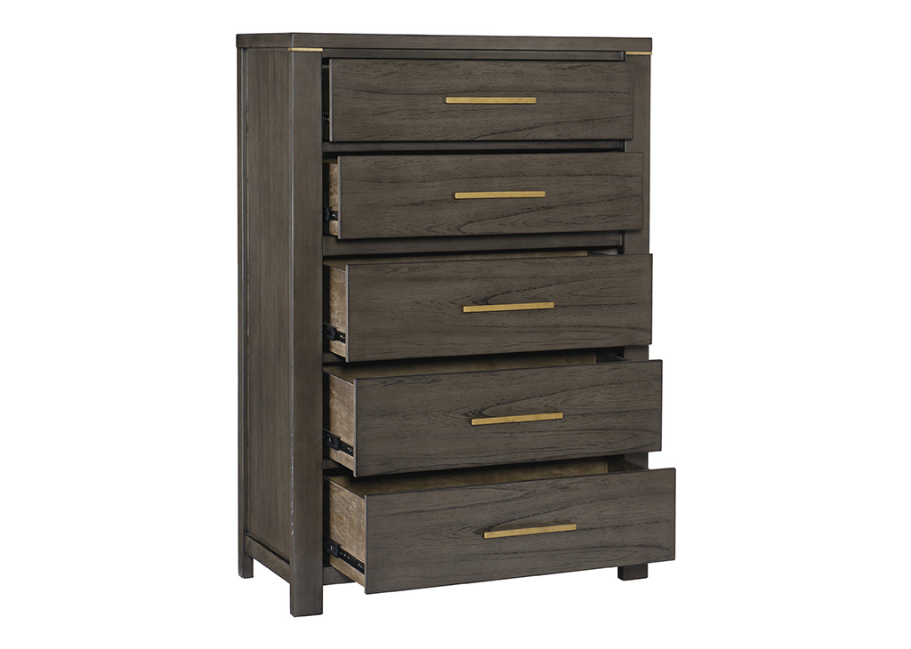 Contemporary Gold Finish Chest of Drawers