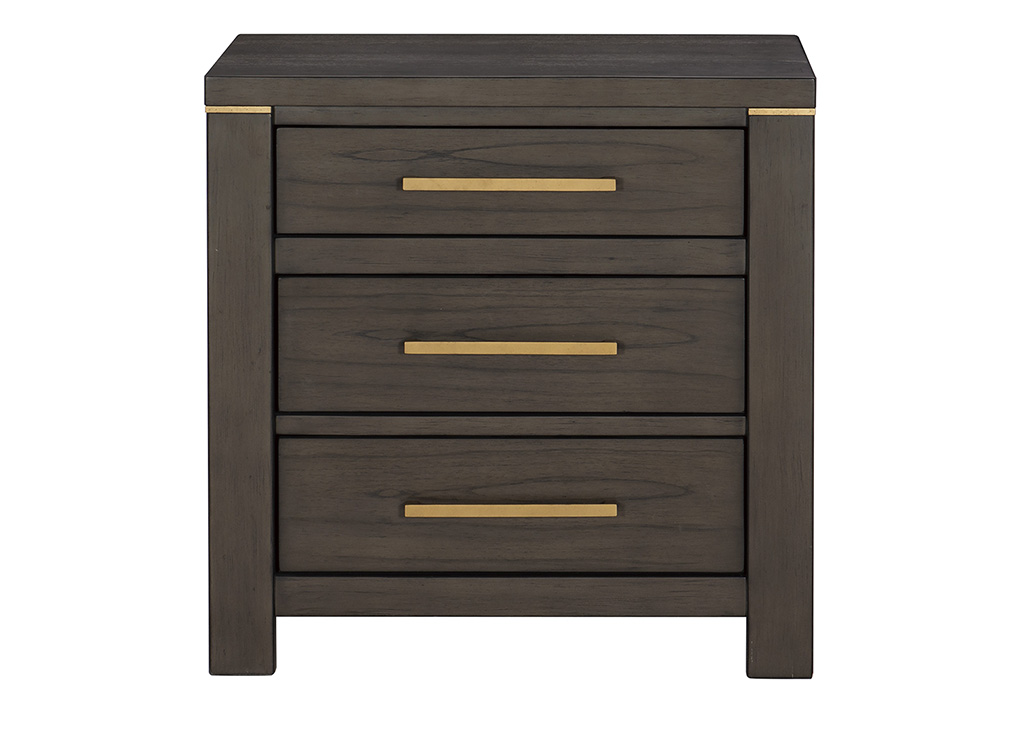 Contemporary Gold Finish Nightstand