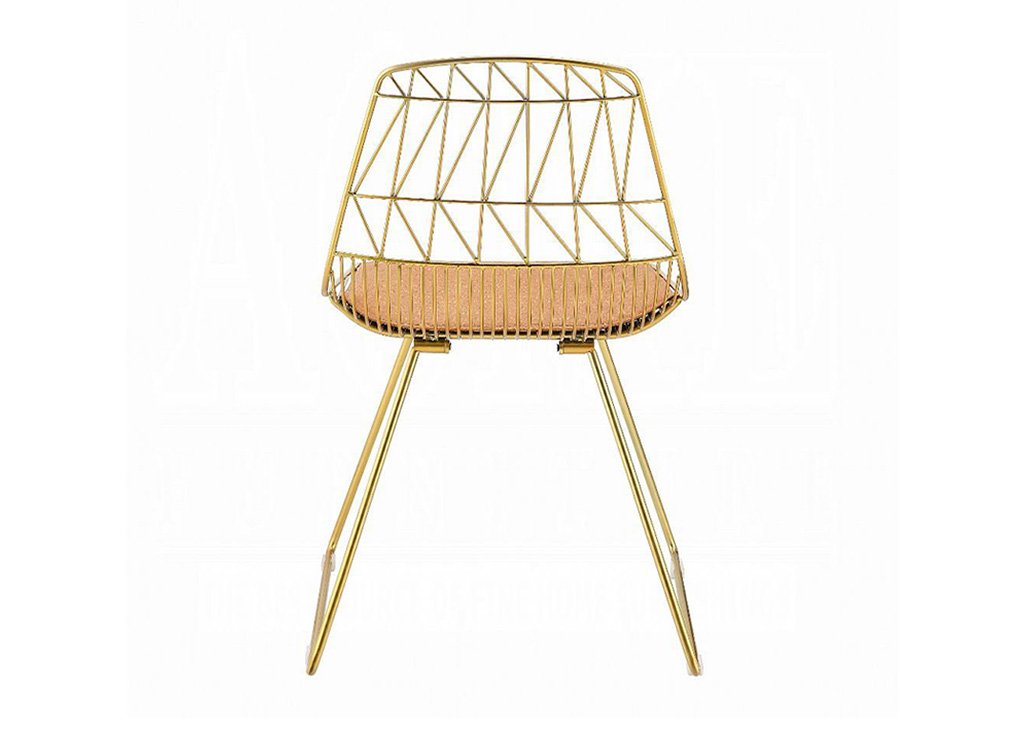 Contemporary Gold Metal Dining Chair Set