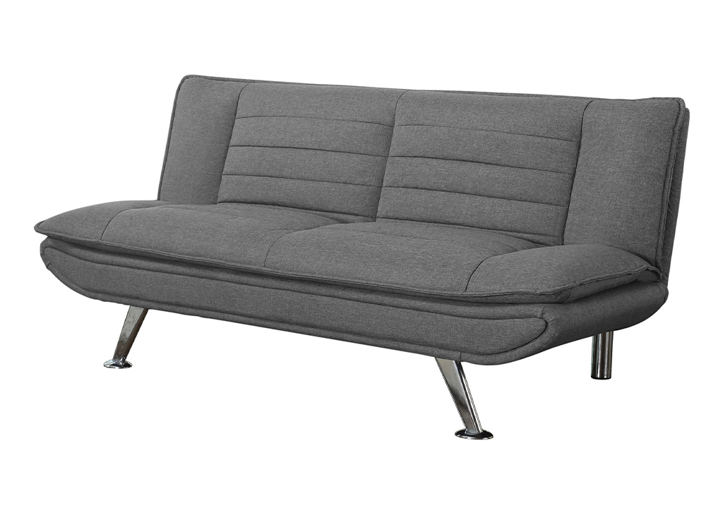 Contemporary Gray Pillow Top Sofa Futon