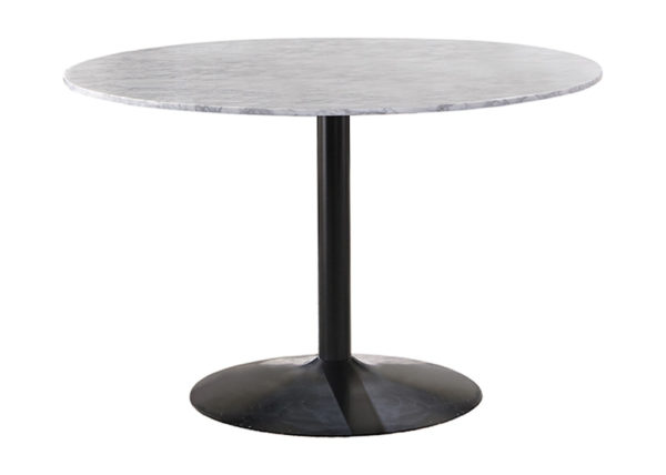 Contemporary Round Marble & Metal Dining Table