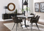 Contemporary Round Marble & Metal Dining Table