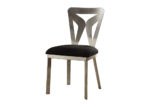 Contemporary Silver & Black Microfiber Dining Chair Set