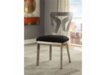 Contemporary Silver & Black Microfiber Dining Chair Set