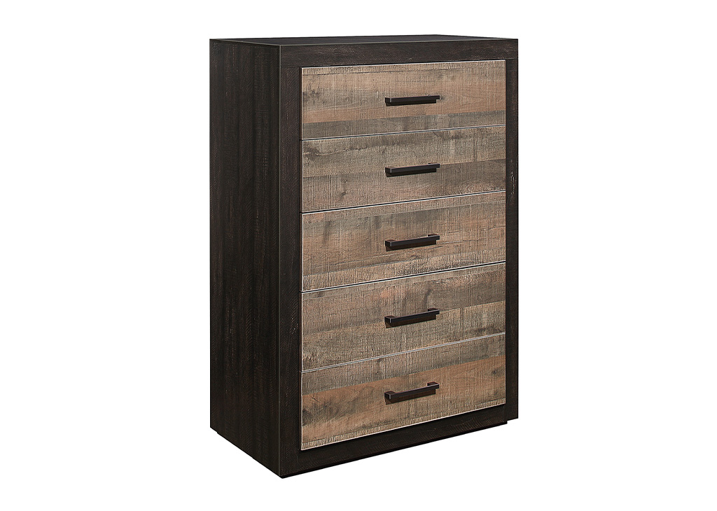 Contemporary Two-Toned Rustic Chest of Drawers