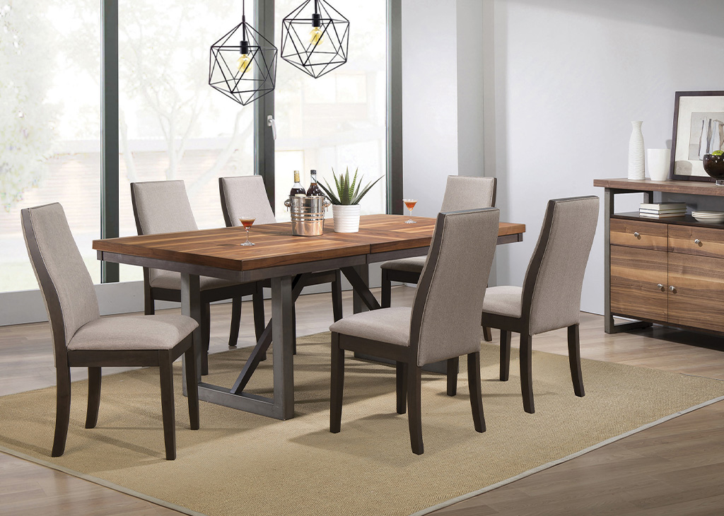 Contemporary Walnut Drop Leaf Dining Table