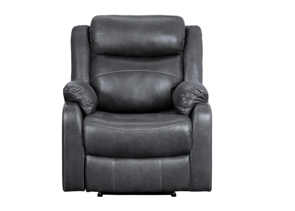 Dark Gray Microfiber Recliner in Gray