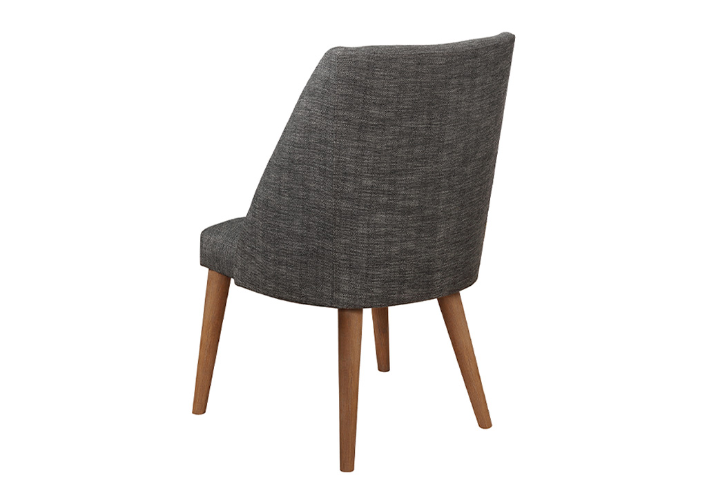 Dark Gray Upholstered Mid-Century Inspired Dining Chair Set