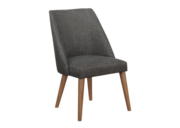 Dark Gray Upholstered Mid-Century Inspired Dining Chair Set
