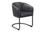 Distressed Faux Leather Dining Chair Set