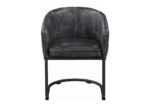 Distressed Faux Leather Dining Chair Set
