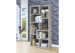 Geometric Gray Driftwood Bookcase