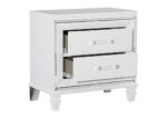 Glam Embossed Nightstand - White