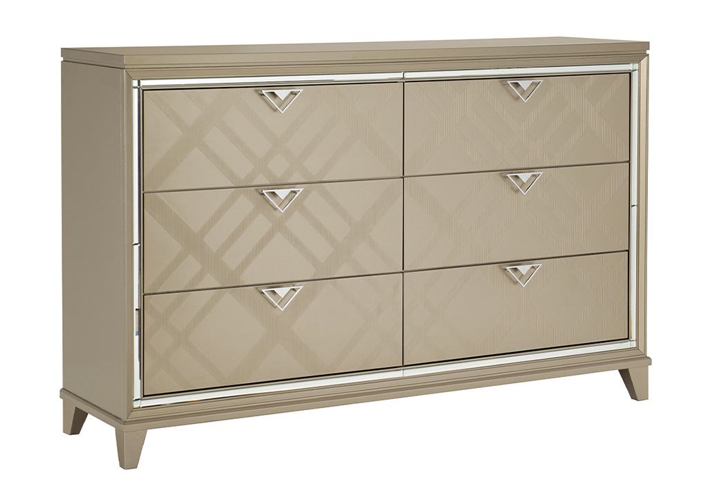 Glam Geometric Champagne Dresser