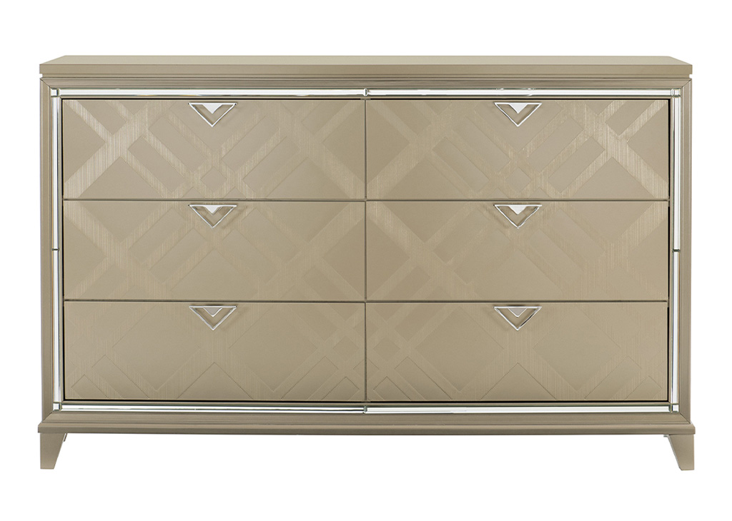 Glam Geometric Champagne Dresser