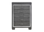 Glam Gray Finish Chest of Drawers