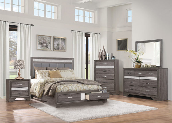 Glam Gray Nightstand