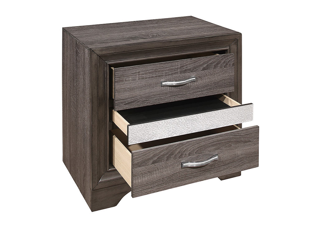 Glam Gray Nightstand