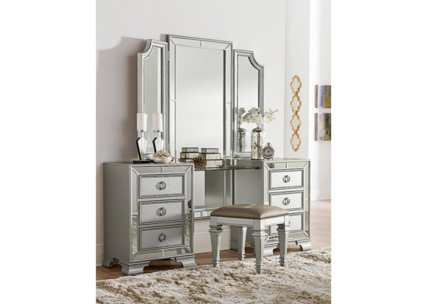 Glam Mirrored Framed Vanity